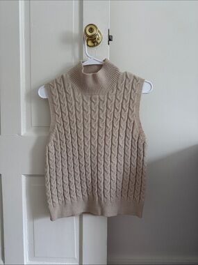 Cream cable knit tank